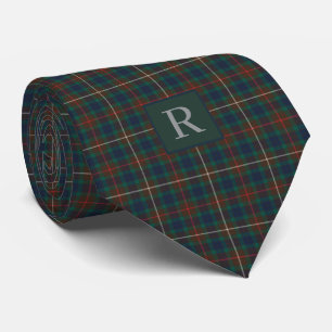 Fraser Hunting Tartan Scottish Clan Plaid Monogram Neck Tie
