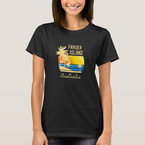 Fraser Island Australia Ocean Sunset Palm Tree  Ar T_Shirt