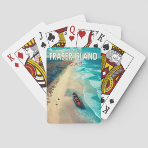 Fraser Island K'gari Australia Travel Art Vintage Poker Cards
