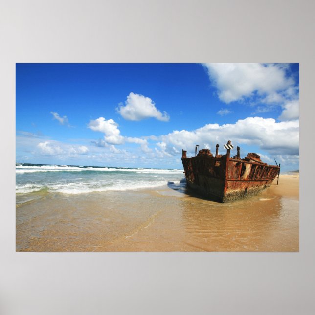 Fraser Island Shipwreck, Australia Poster (Front)