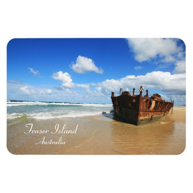 Fraser Island Shipwreck, Australia, Premium Magnet (Horizontal)