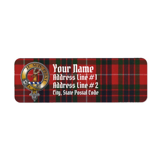 Fraser Lovat Tartan & Badge Label (Front)