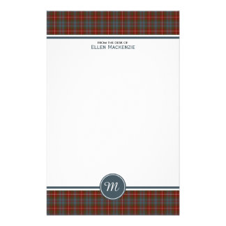 Fraser Lovat Weathered Tartan Monogram Stationery