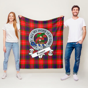 Fraser Modern Clan Badge Tartan Plaid Fleece Blanket