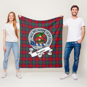 Fraser of Altyre Clan Badge Tartan Plaid Fleece Blanket