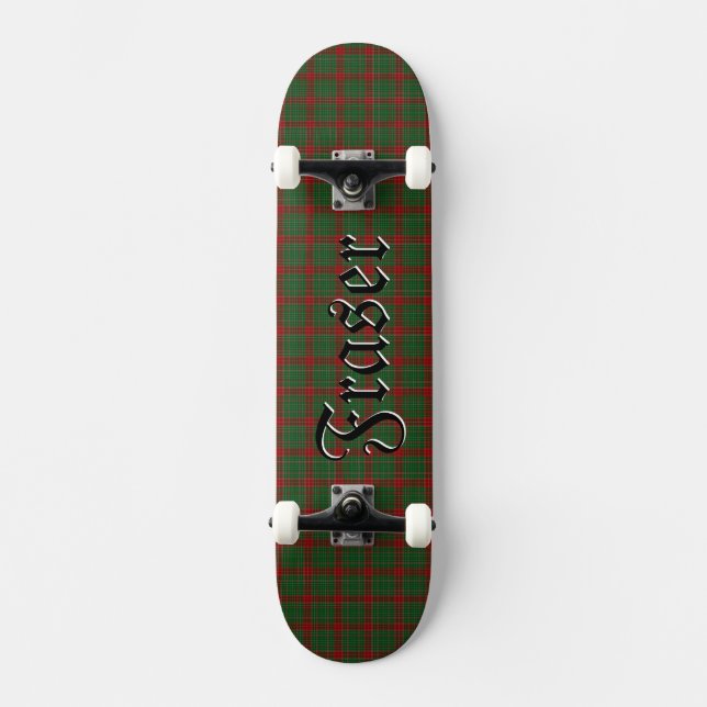 Fraser of Castle Leathers Tartan Plaid Pattern Skateboard (Front)