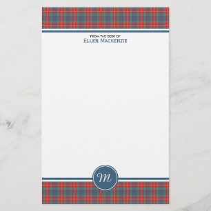 Fraser of Lovat Ancient Tartan Monogram Stationery