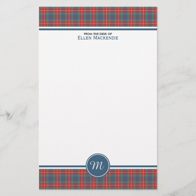 Fraser of Lovat Ancient Tartan Monogram Stationery (Front)
