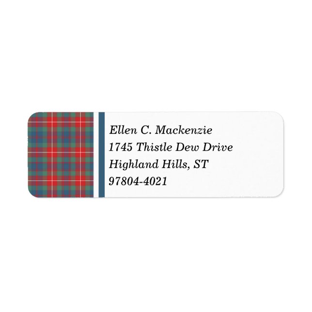Fraser of Lovat Clan Light Blue Ancient Tartan Label (Front)