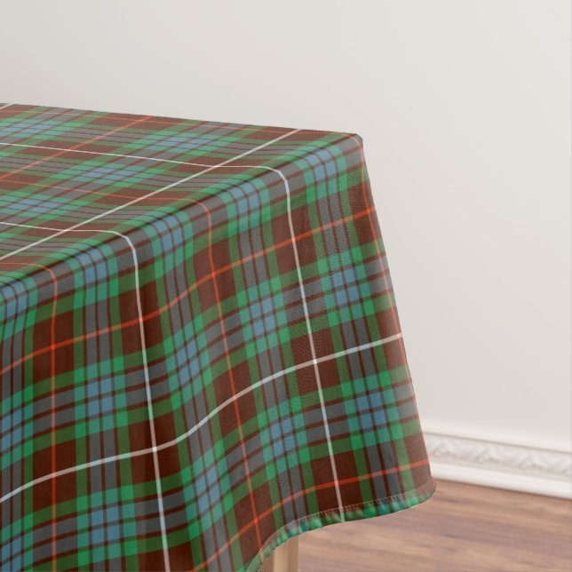 Fraser of Lovat Green and Brown Hunting Tartan Tablecloth (In Situ)