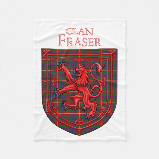 Fraser of Lovat Tartan Scottish Plaid Fleece Blanket (Front)