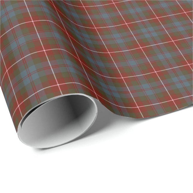 Fraser of Lovat Weathered Clan Tartan Wrapping Paper (Roll Corner)