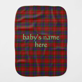 Fraser Official Tartan in red and blue Baby Burp Cloth