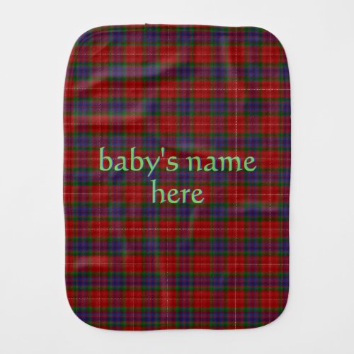 Fraser Official Tartan in red and blue Baby Burp Cloth