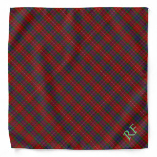 Fraser Official Tartan with monogram / initials Bandana