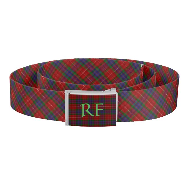 Fraser Official Tartan with monogram / initials Belt (Coil)