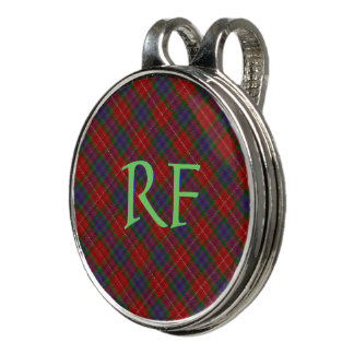 Fraser Official Tartan with monogram / initials Golf Hat Clip