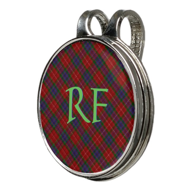 Fraser Official Tartan with monogram / initials Golf Hat Clip (3/4)
