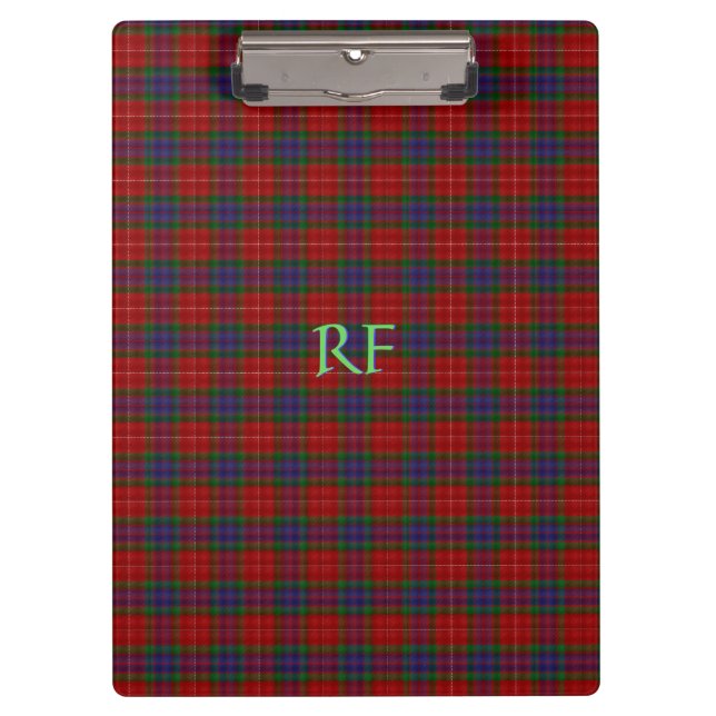 Fraser Official Tartan with monogram / name Clipboard (Front)