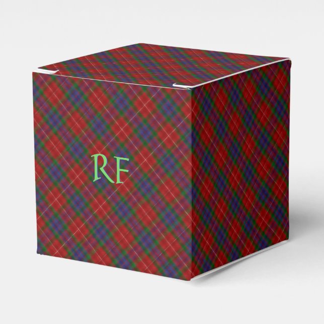 Fraser Official Tartan with monogram / name Favor Boxes (Front Side)