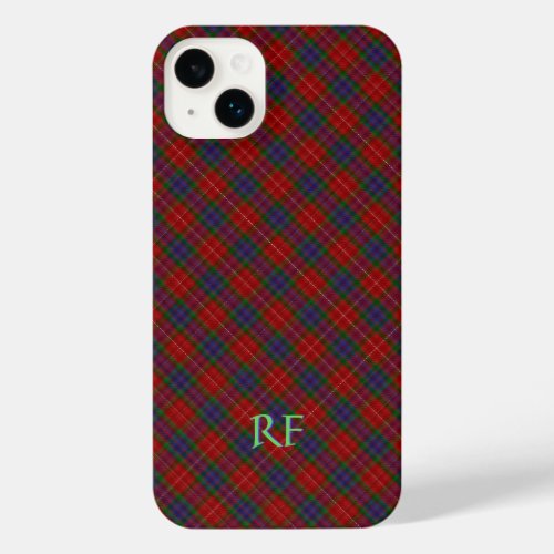 Fraser Official Tartan with monogram  name iPhone 14 Plus Case