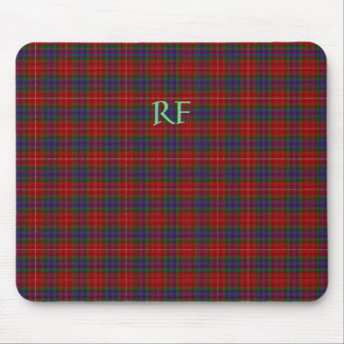 Fraser Official Tartan with monogram  name Mouse Pad