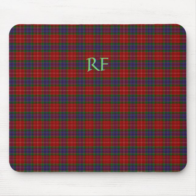 Fraser Official Tartan with monogram / name Mouse Pad (Front)
