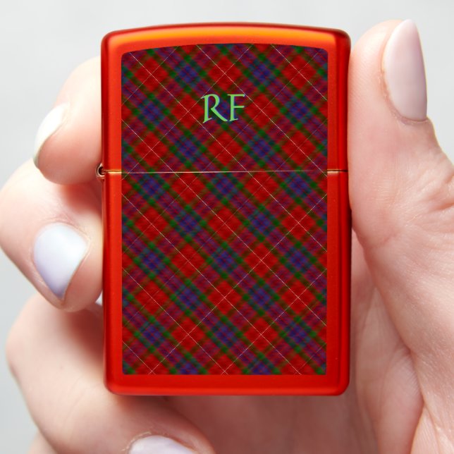 Fraser Official Tartan with monogram / name Zippo Lighter (In Hand)