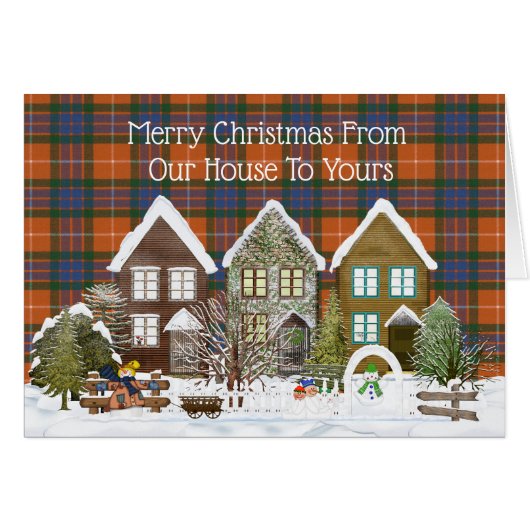 Fraser Red Ancient Tartan Christmas Cards (Front Horizontal)