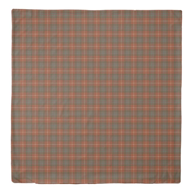 Fraser Red Weathered Original Scottish Tartan   Duvet Cover (Front)
