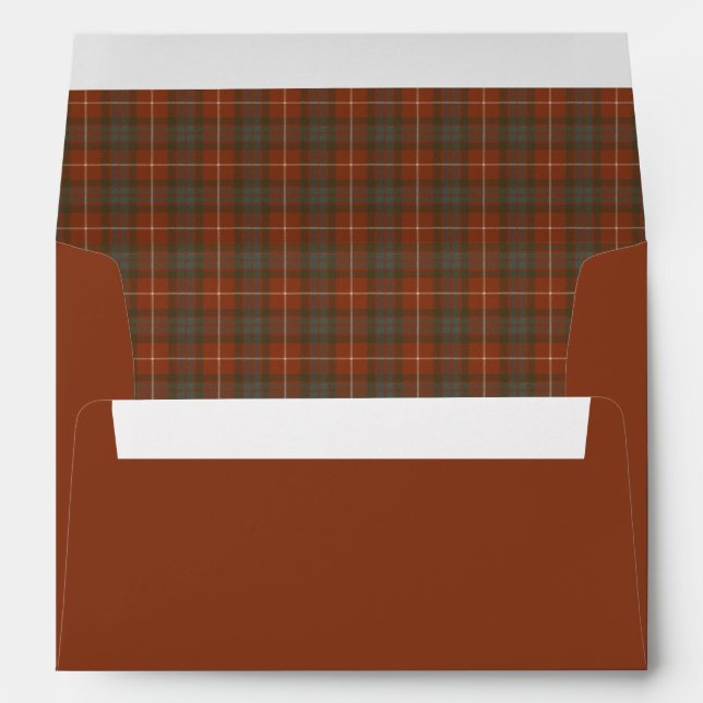 Fraser Red Weathered Original Scottish Tartan Envelope (Back (Bottom))