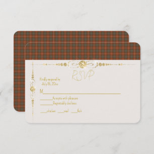 Fraser Red Weathered Original Scottish Tartan RSVP Card