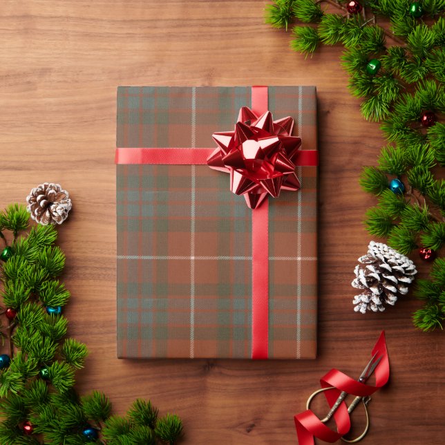 Fraser Red Weathered Scottish Tartan Wrapping Paper (Holiday Gift)