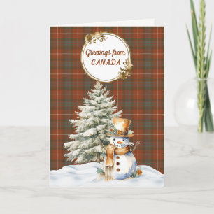 Fraser Red Weathered Tartan Christmas Holiday Card