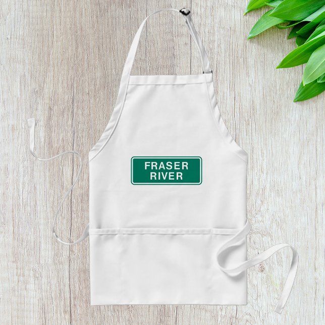 Fraser River Highway Sign British Columbia Canada  Adult Apron (Creator Uploaded)