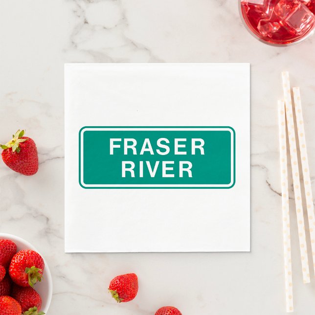 Fraser River Highway Sign British Columbia Canada  Napkins (Creator Uploaded)