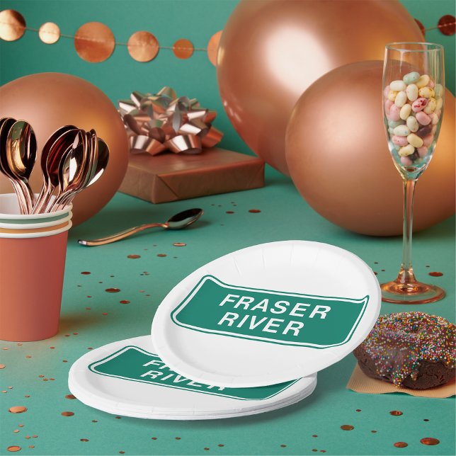 Fraser River Highway Sign British Columbia Canada  Paper Plates (Creator Uploaded)