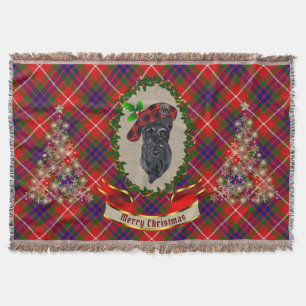 Fraser Scottie Dog Christmas Throw Blanket