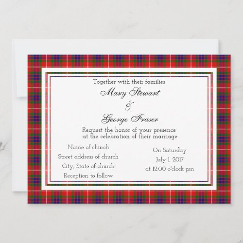 Fraser Scottish Wedding Invitation