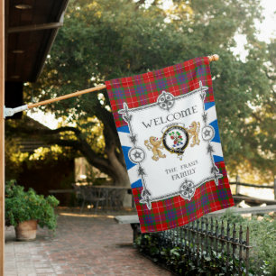 Fraser Tartan Garden Flag - Tartan Flag Clan Badge