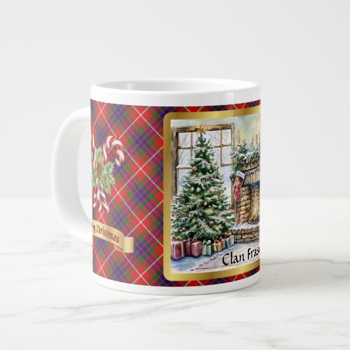 Fraser Tartan Personalized Christmas  Giant Coffee Mug