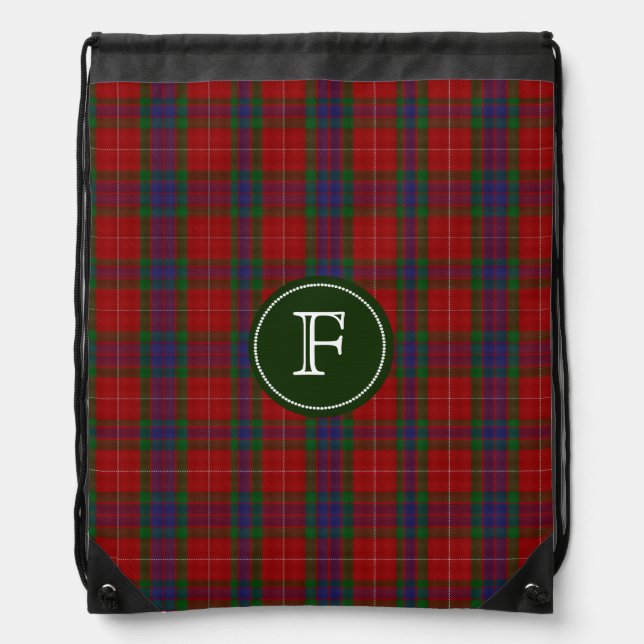 Fraser Tartan Plaid Monogram Backpack (Front)