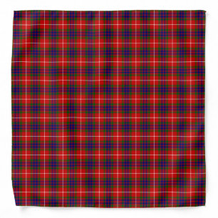 Fraser tartan red green blue purple plaid bandana