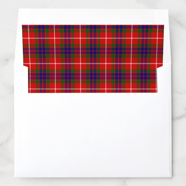 Fraser tartan red green blue purple plaid envelope liner (In Envelope)