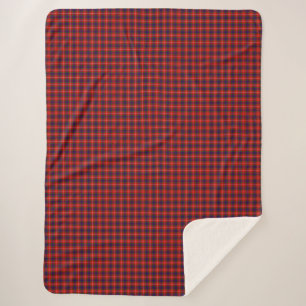 Fraser tartan red green blue purple plaid sherpa blanket
