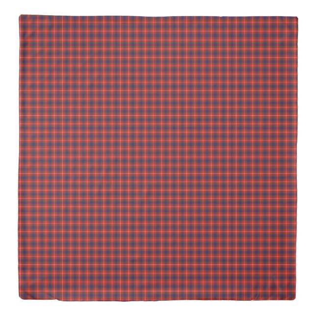 Fraser tartan red green purple plaid duvet cover (Front)