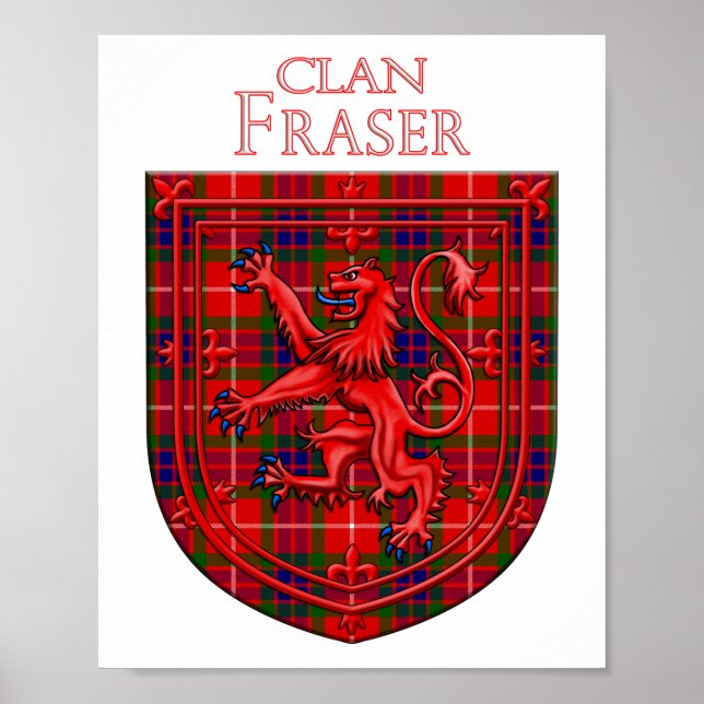 Fraser Tartan Scottish Plaid Lion Rampant Poster (Front)
