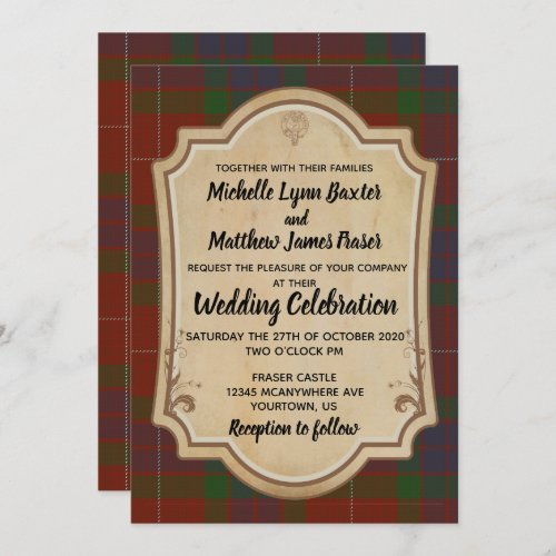 Fraser Tartan Wedding Invitation