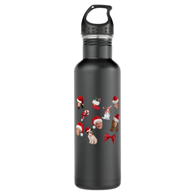 frasier christmas pattern stainless steel water bottle (Front)