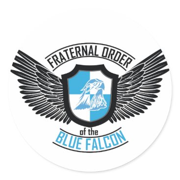 Fraternal Order of The Blue Falcon, Blue Falcon Classic Round Sticker Fraternal Order of The Blue Falcon, Blue Falcon Classic Round Sticker